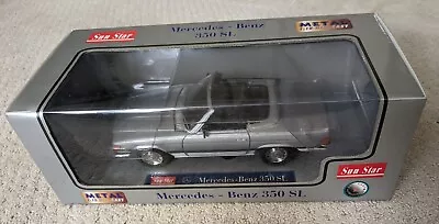 Sun Star Collection 1:18 Scale Silver Mercedes-Benz 350 SL Convertible • $39