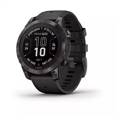 Garmin Fenix 7 Pro Sapphire Solar Ed 47mm Carbon Grey DLC Ti W/ Black Band • $1367.27