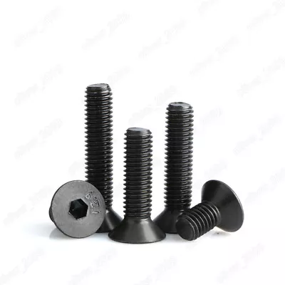 M7-1.0 Black 12.9 Steel Hex Socket Bolts Countersunk Flat Head Screws • $121.51