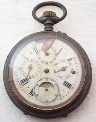 Antique Swiss Moonphase Pocket Watch Parts Repair • $9.99