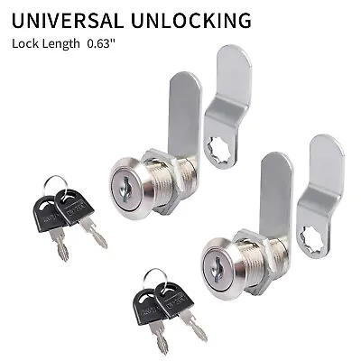 2x Cabinet Cam Lock 5/8  Cylinder Tool Box Lock Zinc Alloy For Drawer Dresser RV • $7.99