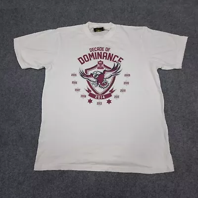 Manly Sea Eagles Shirt Mens XLARGE White Short Sleeve T Shirt NRL FINALS Size XL • $16.99