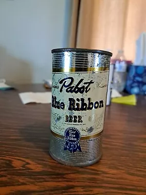 Pabst Blue Ribbon Flat Top Beer Can - EMPTY Bottom Opened • $0.99