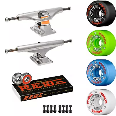 Old School Skateboard Package INDEPENDENT Trucks POWELL G-BONES Wheels + REDS • $86.95