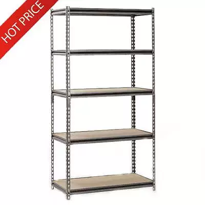 5-Shelf Z-beam Heavy-Gauge Steel Shelving Unit Basement Garage Workshop 4000 Lb • $88.78