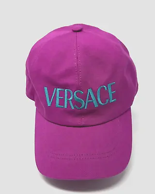 Versace Women's Embroidered Logo Baseball Hat - Size 58 / Large - Cerise Cyan • $195.65