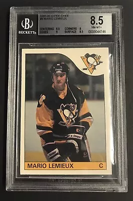 1985-86 OPC O-Pee-Chee Mario Lemieux Rookie #9 BGS 8.5  • $825