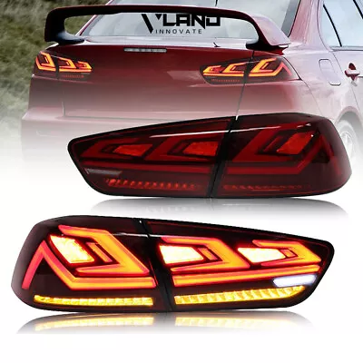 $279.99 • Buy RED VLAND LED Tail Lights For Lancer&EVO X 08-20 W/3D Scanning Dynamic Animation