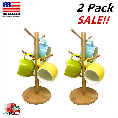 2x Kitchen Mug Tree Holder Coffee Cup Tea Drying Rack Stand Storage Organizer • $19.99