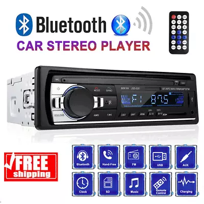 Car Stereo Single 1 DIN In-Dash FM Radio Stereo No CD Player USB AUX Bluetooth • $25.90