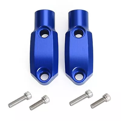 Aluminium 7/8  22mm Front Master Cylinder Clamp 10mm Mirror Mount Adaptor Blue T • £14.38