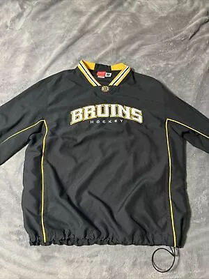 Reebok Boston Bruins Jacket Mens XL Pullover NHL Windbreaker Vintage • $37