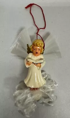 Vtg Christmas Ornament Angel Spun Glass Angel Hair West Germany Singing Angel • $25