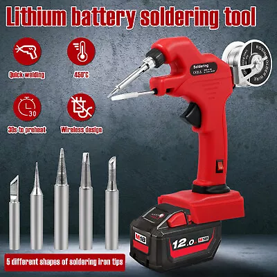 Soldering Iron Kit 30W 18-24V 200-480℃ Adjustable Temperature Cordless Solder G • £28.61