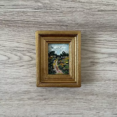 Miniature Oil Painting Framed Vintage Art • £36.57