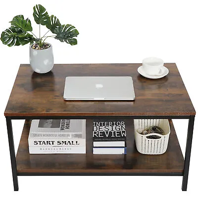  31 Inch Rustic Wood Coffee Table With Strong Frame For Living Room Dining Room • $47.58