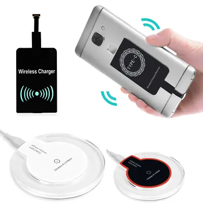 Wireless Fast Charger Dock Charging Pad + Receiver For Samsung Android Phone • $8.75