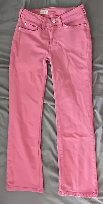 PILCRO Yaya Mid-Rise Crop Flare Bubble Gum Pink Jeans Size 23 EUC Denim Stretch • $39.90