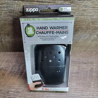 Zippo Black Hand Warmer With Cloth Pouch 40334 New In Box • £15.19