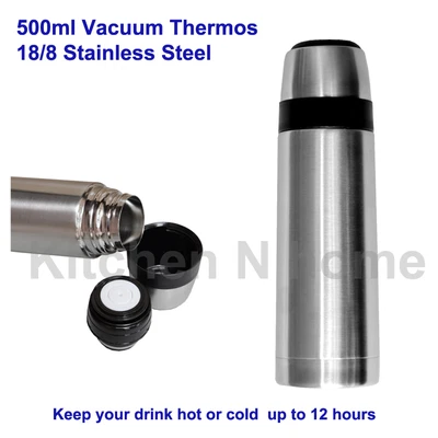 $21.95 • Buy 500ml 18/8 Stainless Steel Vacuum Thermos/ Keep Your Drink Hot Or Cold 12 Hours 