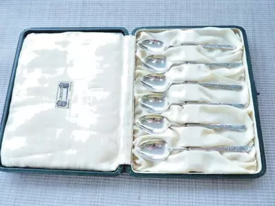 Six English Sterling Silver Demitasse Spoons By Liberty & Co. London 1896 78182 • £48.19