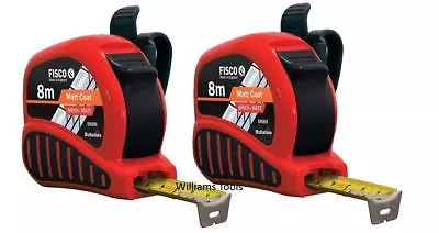 2 X Fisco BrickMate Tape Measure 8m Brick Block Courses 25mm Blade Metric Build • £39.94