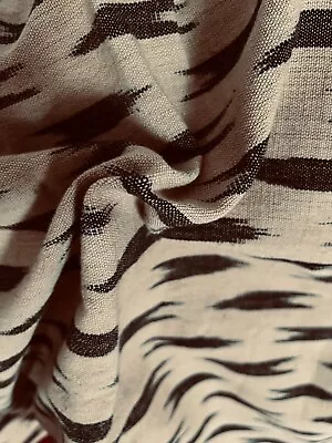 Guatemalan Two Toned Ikat Weave 100% Cotton Fabric Yellow Ochre And Brown  • £25