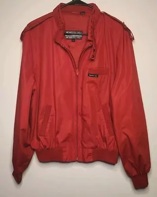 Members Only Full Zip Pocket Jacket Men Size 42 Red Made In Hong Kong 0571 • $30