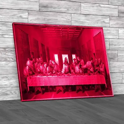 The Last Supper Mosaic 1816 Copy Of Leonardo Da Pink Canvas Print Large Picture • £18.95