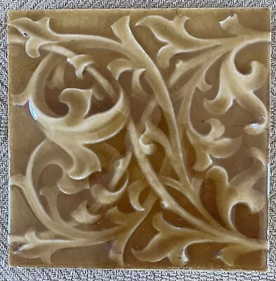 1 Antique American Encaustic TILE Fireplace Mantel Ceramic AE Limited ART RARE • $74