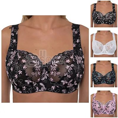 £15.95 • Buy Underwired Full Cup Bra Large Ladies Bust Lace Firm Hold Plus Size 34 - 46 D - J