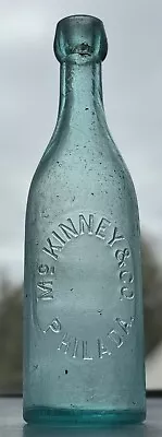 RARE 1870s 1880s Applied Blob Mc Kinney &Co Philadelphia PA Mineral Water Bottle • $49.99