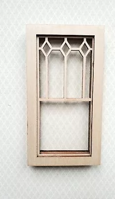 Dollhouse Miniature Window Victorian Style Small Diamonds Wood 1:12 Scale • $11