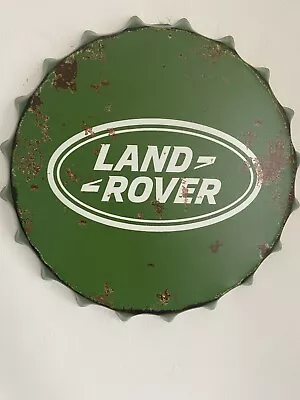 30cm Land Rover Defender Vintage Style Retro Wall Display Sign Metal Bottle Top • £10.75