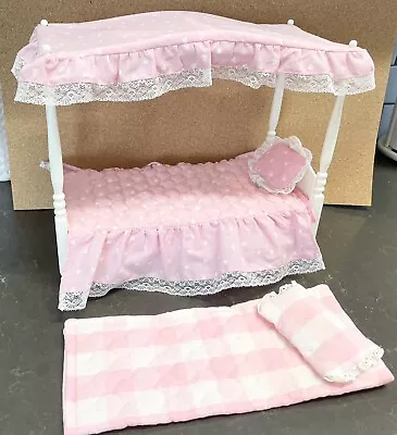 Vintage 1982 Barbie Dream Furniture Canopy Bed & Accessories • $30