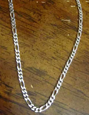 Unisex 925 Sterling Silver Figaro Necklace 18  ...italy • $14.99