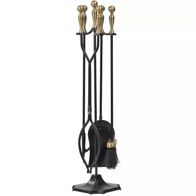 $55.99 • Buy Real Fireplace Home Tools Accessories Equipment Stand Poker Shovel Brush Stick