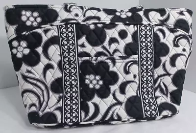 Vera Bradley NIGHT & DAY Quilted  Black And White Floral Tote From Summer 2010 • $12