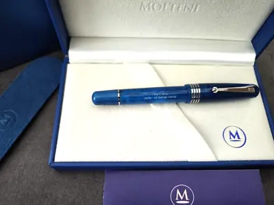Molteni Pen Modelo 54 Caribe Blue Silver Trim Lt Ed Of 88 Fountain Pen Sale!! • $165