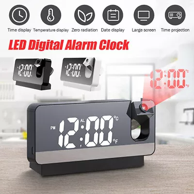 £14.99 • Buy 7.3  LED Digital Projector Projection Snooze Alarm Clock Timer Gift Thermometers