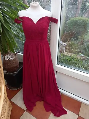 Hebeos Ladies Elegant Red Prom Evening Wedding Maxi Dress Size 8 • £9.99