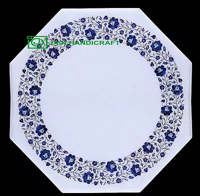 24'' White Marble Table Top Center Coffee Dining Inlay Pietra Dura Mosaic P14 • $892