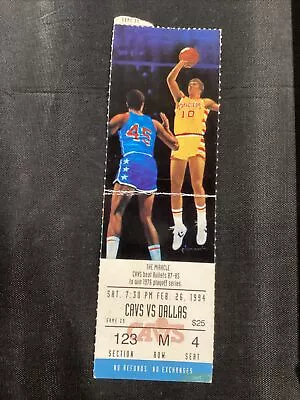 1994 Feb 26 Cleveland Cavs Dallas Mavericks Ticket Mark Price 11 Asst 12 Pts • $9.99