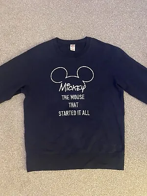 Disney Mickey Jumper Adults Size Large Navy “The Mouse That Started It All” • £11.99