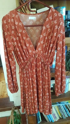 $27 • Buy Tigerlily Ladies Gorgeous Longsleeves Hippy Boho Festival Dress Size 8 Tassles 