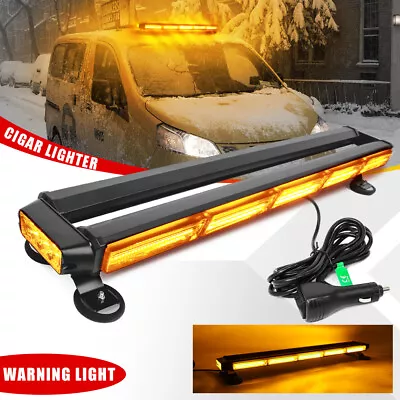 LED Emergency Strobe Light Bar Double Side Warning Rooftop Flashing Light-Amber • $98.55