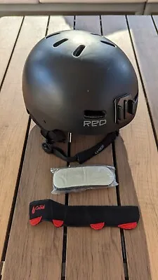 Red Trace III 3 Black Snowboard Ski Skate Helmet Snow Size L (59-61) Used GoPro • $51.26