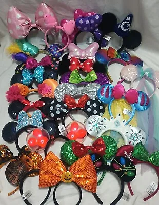 DisneyParks Minnie Mouse Mickey Mouse & Friends Bow Headband Disney Ears EUC!  • $14