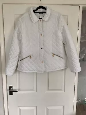 David Barry White Quilted Jacket Size 16 • £12