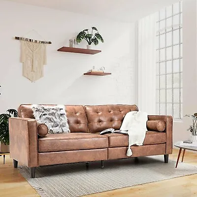 Esright 84.2  Mid-Century Modern Sofa Tufted Velvet Couch W/ 2 Bolster Pillows • $499.99